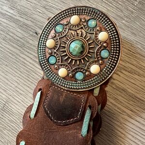 Western Belt Real Leather & Gemstones
